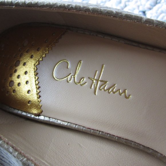 Cole Haan Fiona Sand Embossed Snake Low Air Heels - Picture 3 of 13